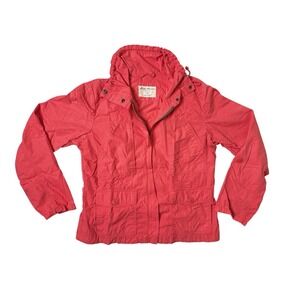 Eddie Bauer Jacket Women's Full Zip Windbreaker Pink Coral Cotton Medium